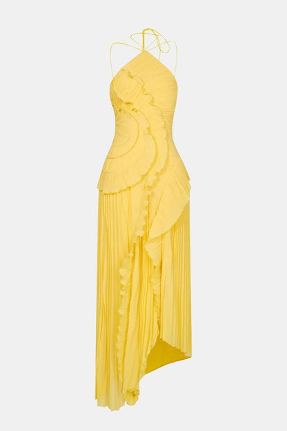 Remington – Radiant Pleated Halterneck Midi Dress