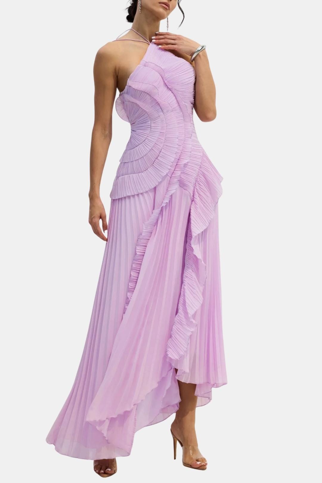 Remington – Radiant Pleated Halterneck Midi Dress