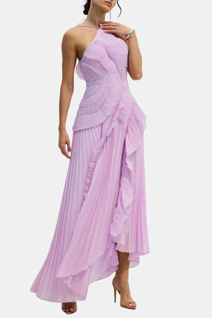 Remington – Radiant Pleated Halterneck Midi Dress