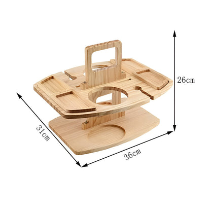 Afneembare Picknicktafel van Hout met Wijnvakken – Ideaal voor Buitenactiviteiten
