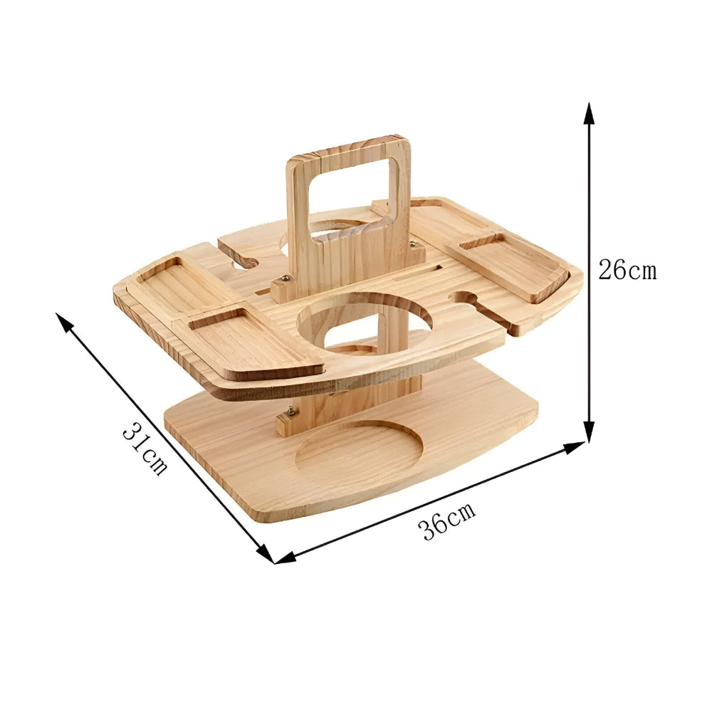 Picknicktafel Hout Met Wijnhouder Opvouwbaar Draagbaar 31x36x26cm | Restfield