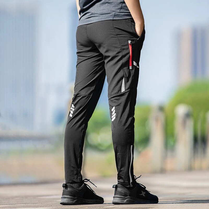 Men’s Breathable Stretch Cycling Trousers with Reflective Performance Design