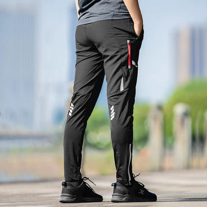 Men’s Breathable Stretch Cycling Trousers with Reflective Performance Design