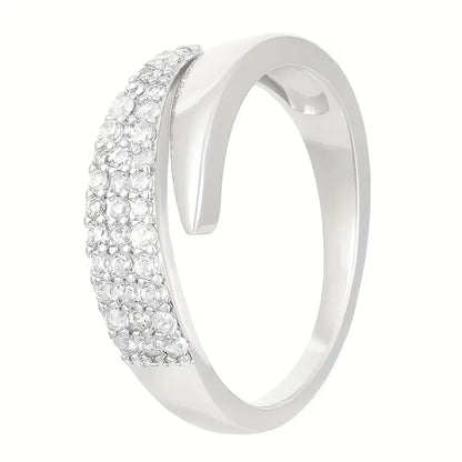 Eleganter gold- und silberfarbener Ring mit funkelnden Steinen (1+1 GRATIS)