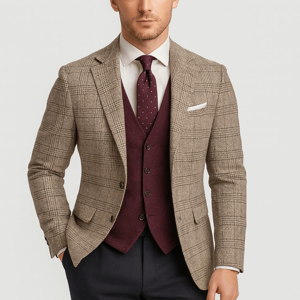 Blazer à revers cranté et coupe ajustée