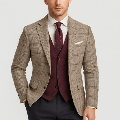 Blazer à revers cranté et coupe ajustée