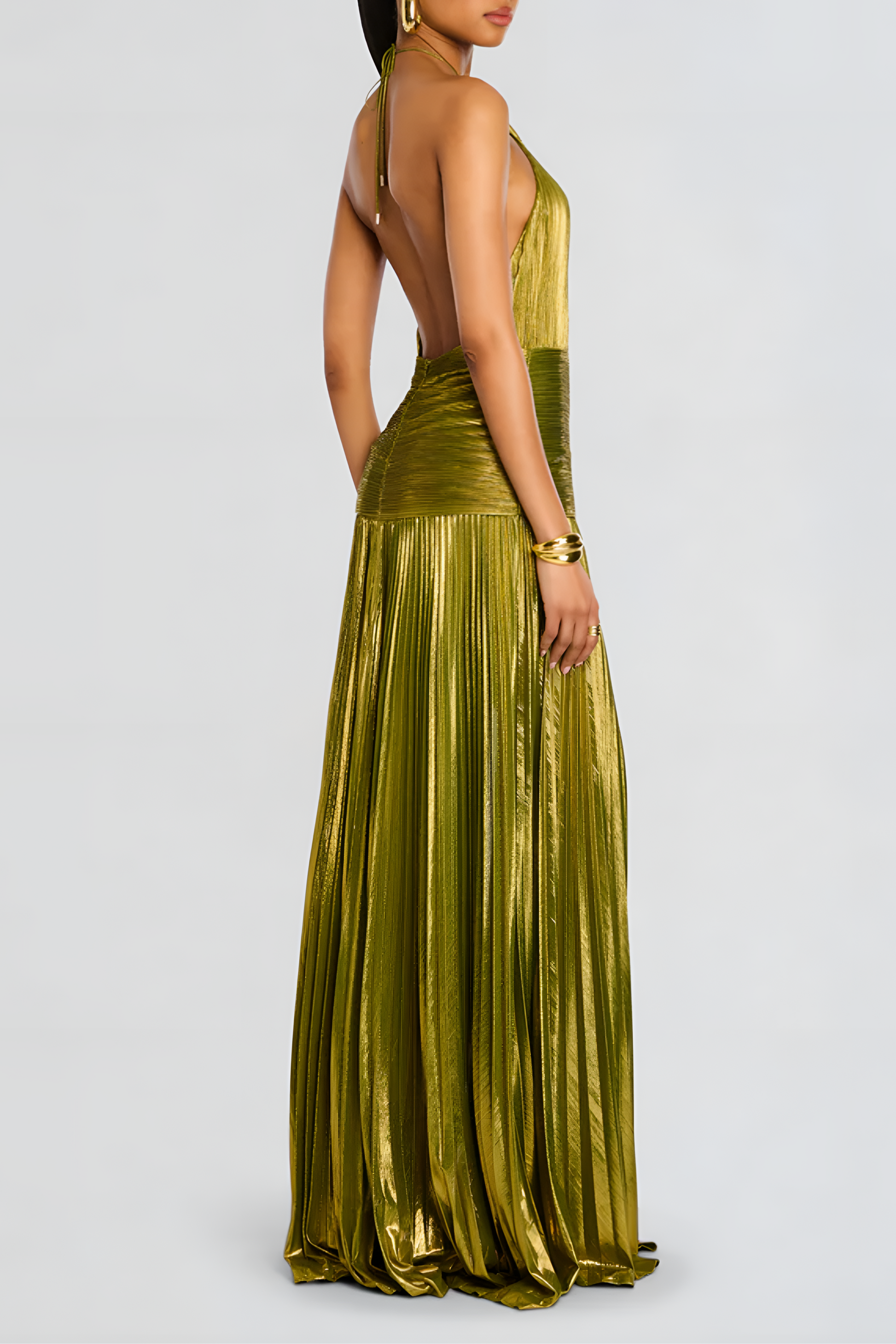 Robe Longue Femme Élégante Métallisée 3