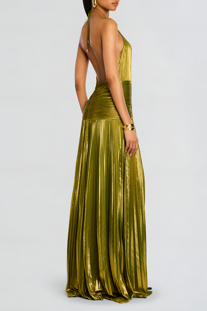 Robe Longue Femme Élégante Métallisée 3