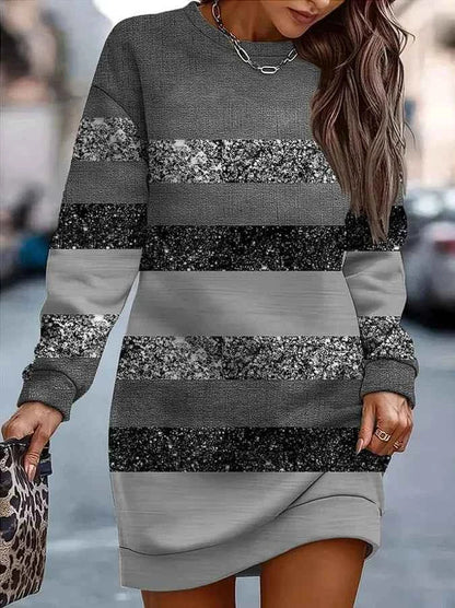 Robe Longue Femme Élégante à Manches Longues