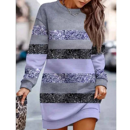 Robe Longue Femme Élégante à Manches Longues