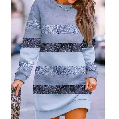 Robe Longue Femme Élégante à Manches Longues