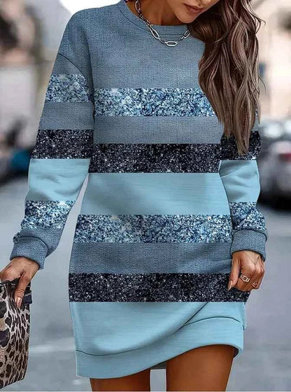 Robe Longue Femme Élégante à Manches Longues