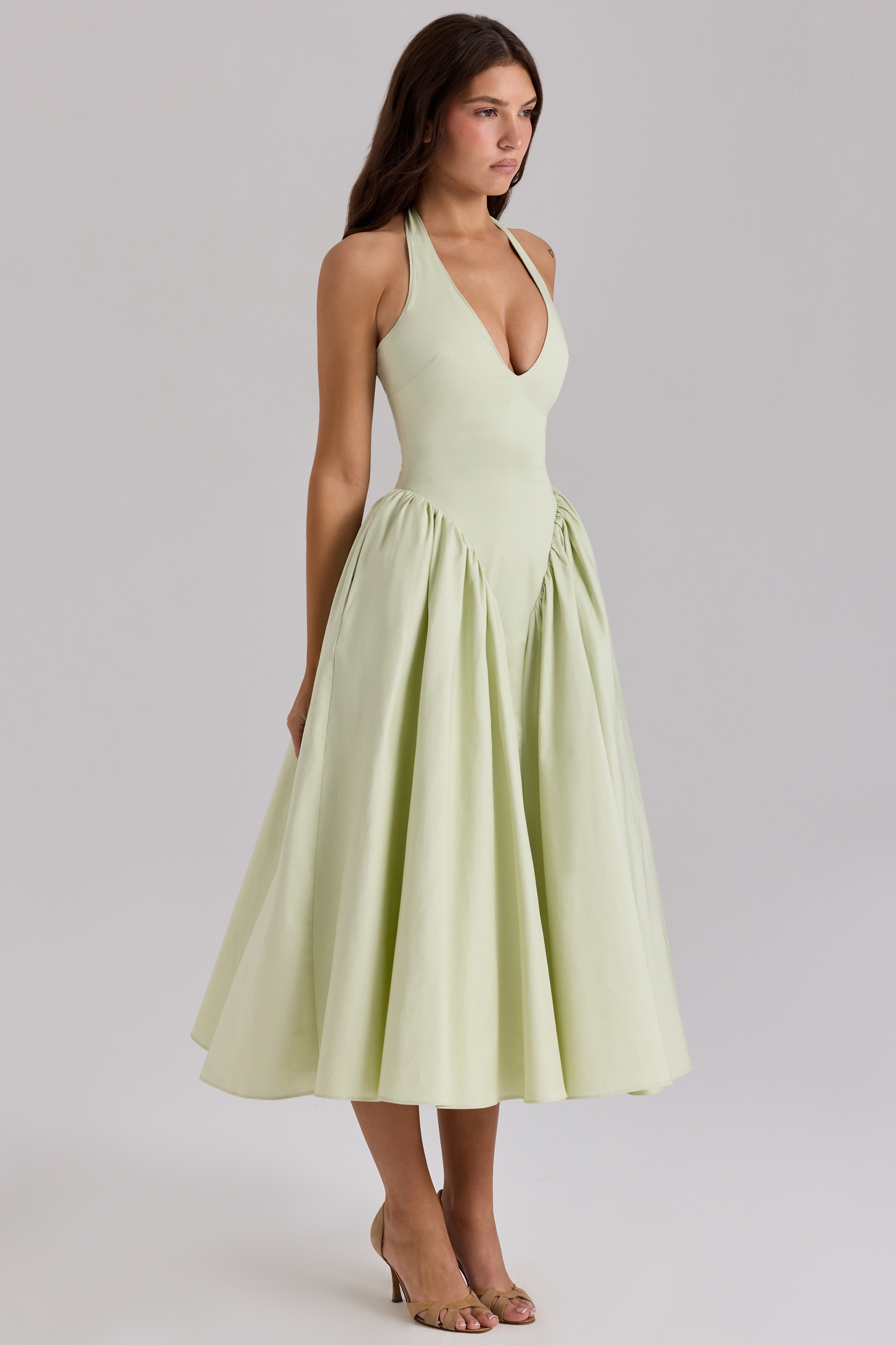 Robe Midi Femme Chic Élégante Halter 1