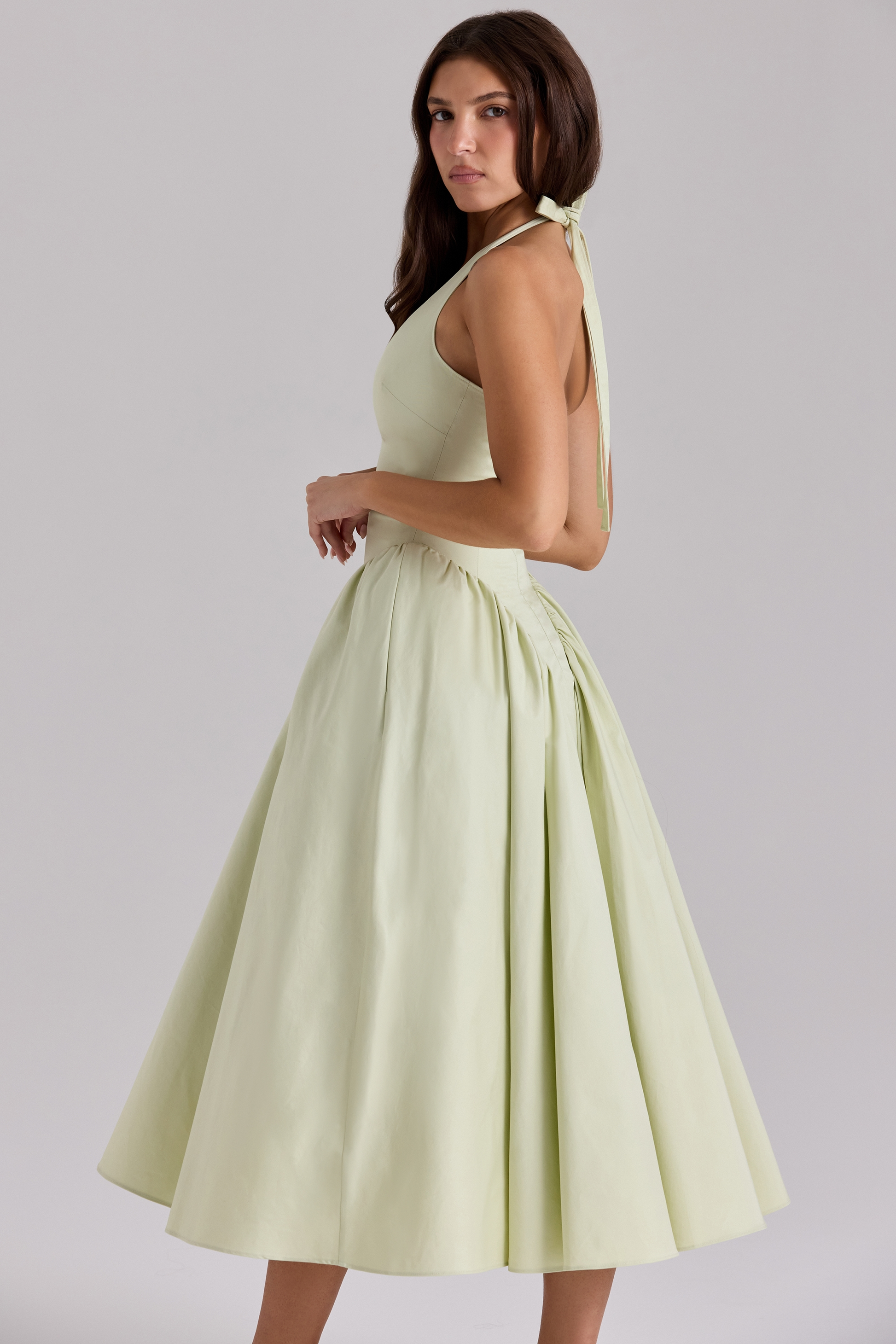 Robe Midi Femme Chic Élégante Halter 2