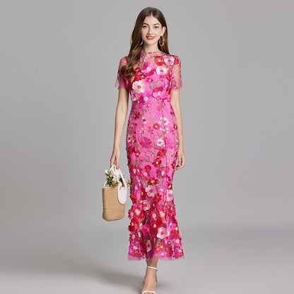 Robe longue à imprimé floral élégant. - 4
