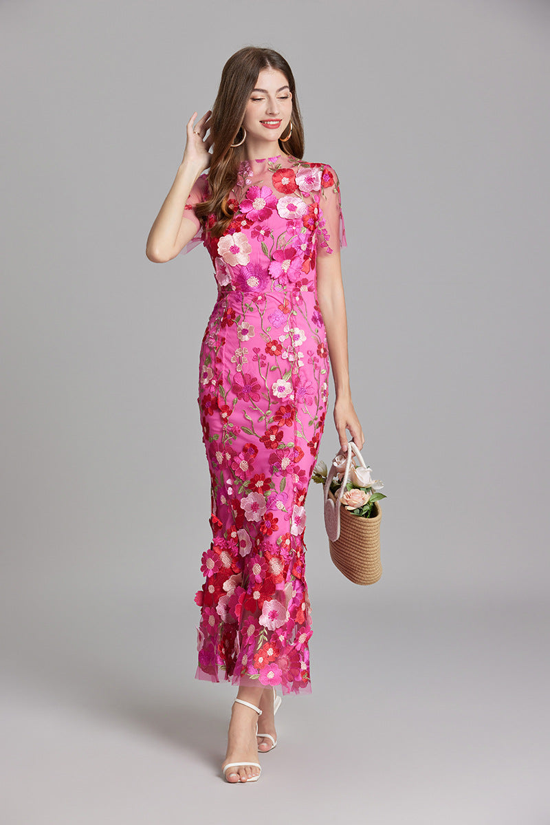 Robe longue à imprimé floral élégant. - 5