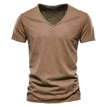 Koszulka męska V-neck z bawełny Roberto Russo