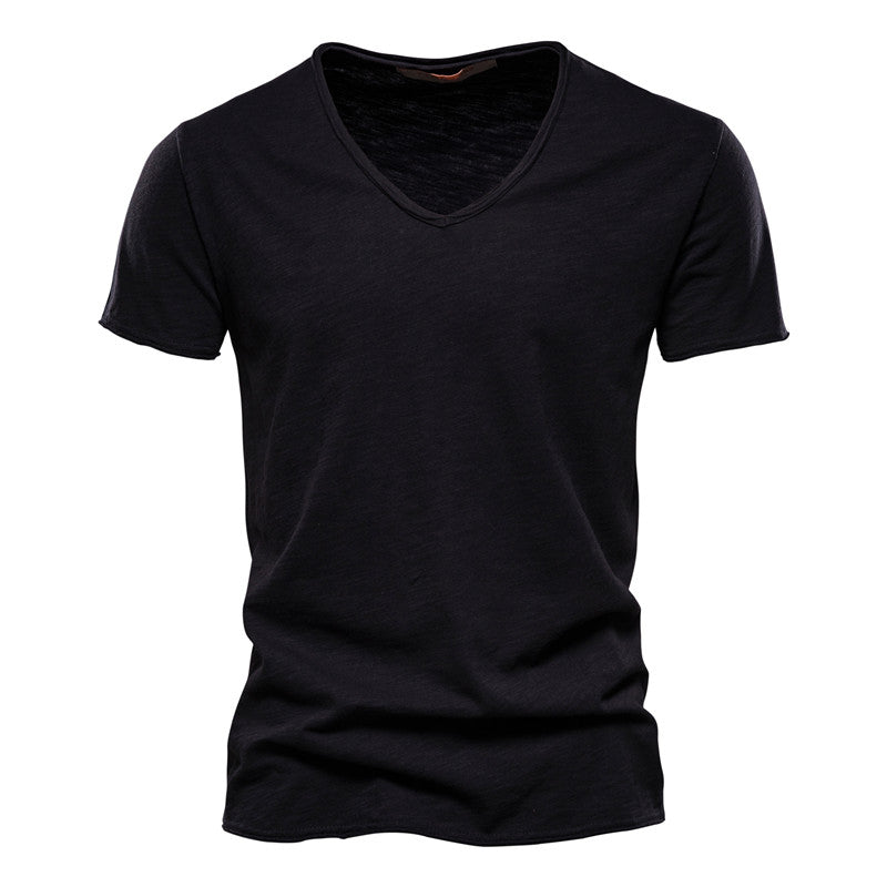 Koszulka męska V-neck z bawełny Roberto Russo