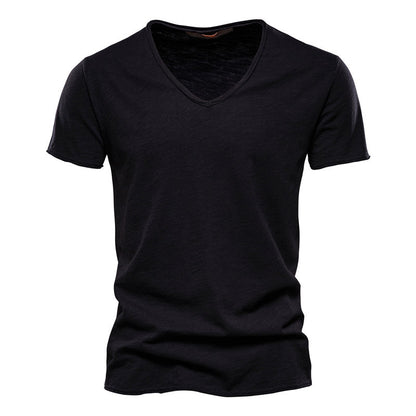 Koszulka męska V-neck z bawełny Roberto Russo