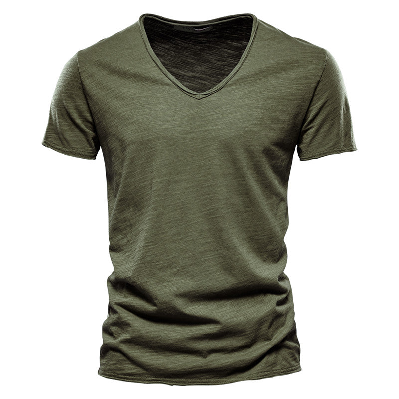 Koszulka męska V-neck z bawełny Roberto Russo