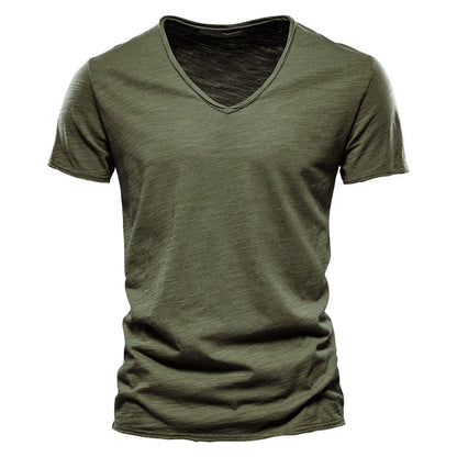 Koszulka męska V-neck z bawełny Roberto Russo