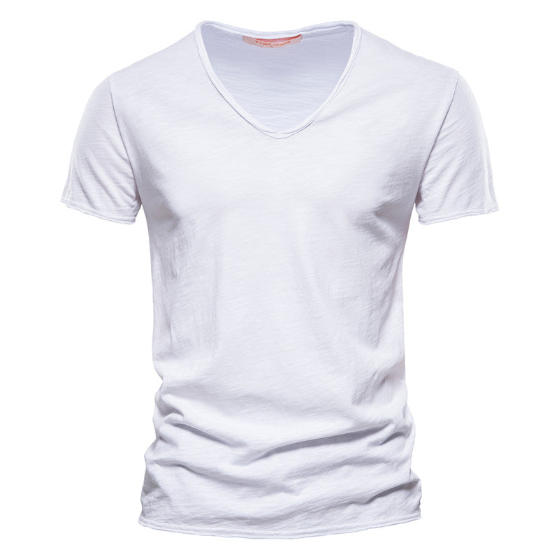 Koszulka męska V-neck z bawełny Roberto Russo