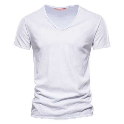 Koszulka męska V-neck z bawełny Roberto Russo