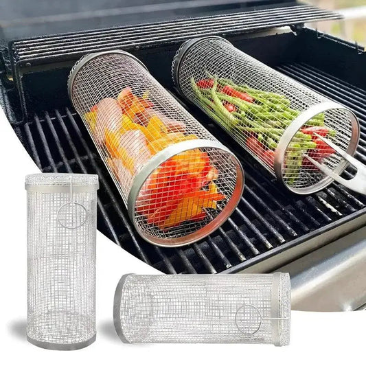 Roll-Grillkorb aus Edelstahl – Gleichmäßig grillen, leicht reinigen Zorenza