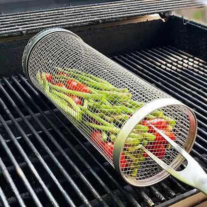 Roll-Grillkorb aus Edelstahl – Gleichmäßig grillen, leicht reinigen Zorenza