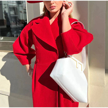 Damen Trenchcoat | Doppelreihig mit Revers & Langer Passform