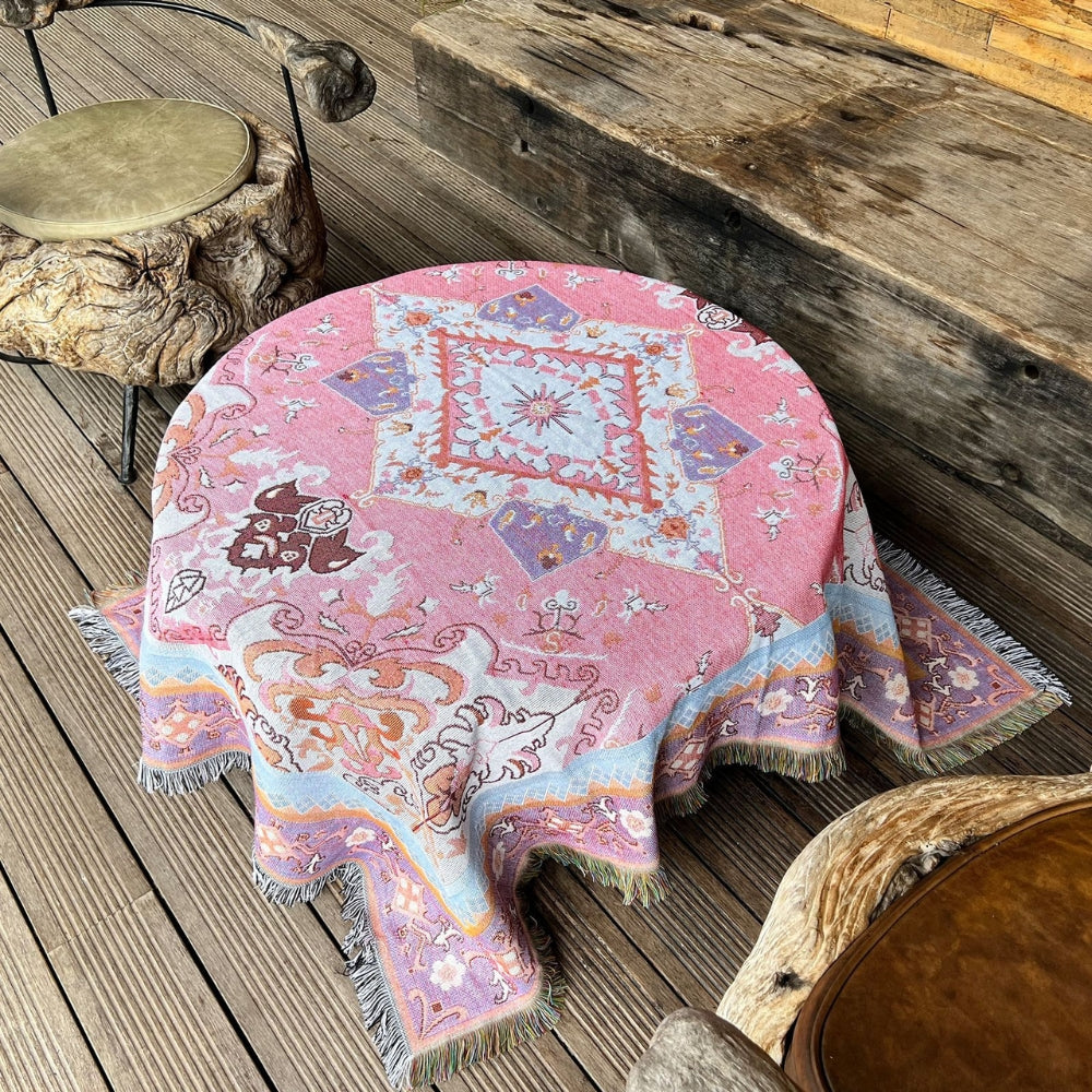 Boho Azteken Plaid-Decke | Wendbares Muster | Sofa & Bett | Mikrofaser-Mix