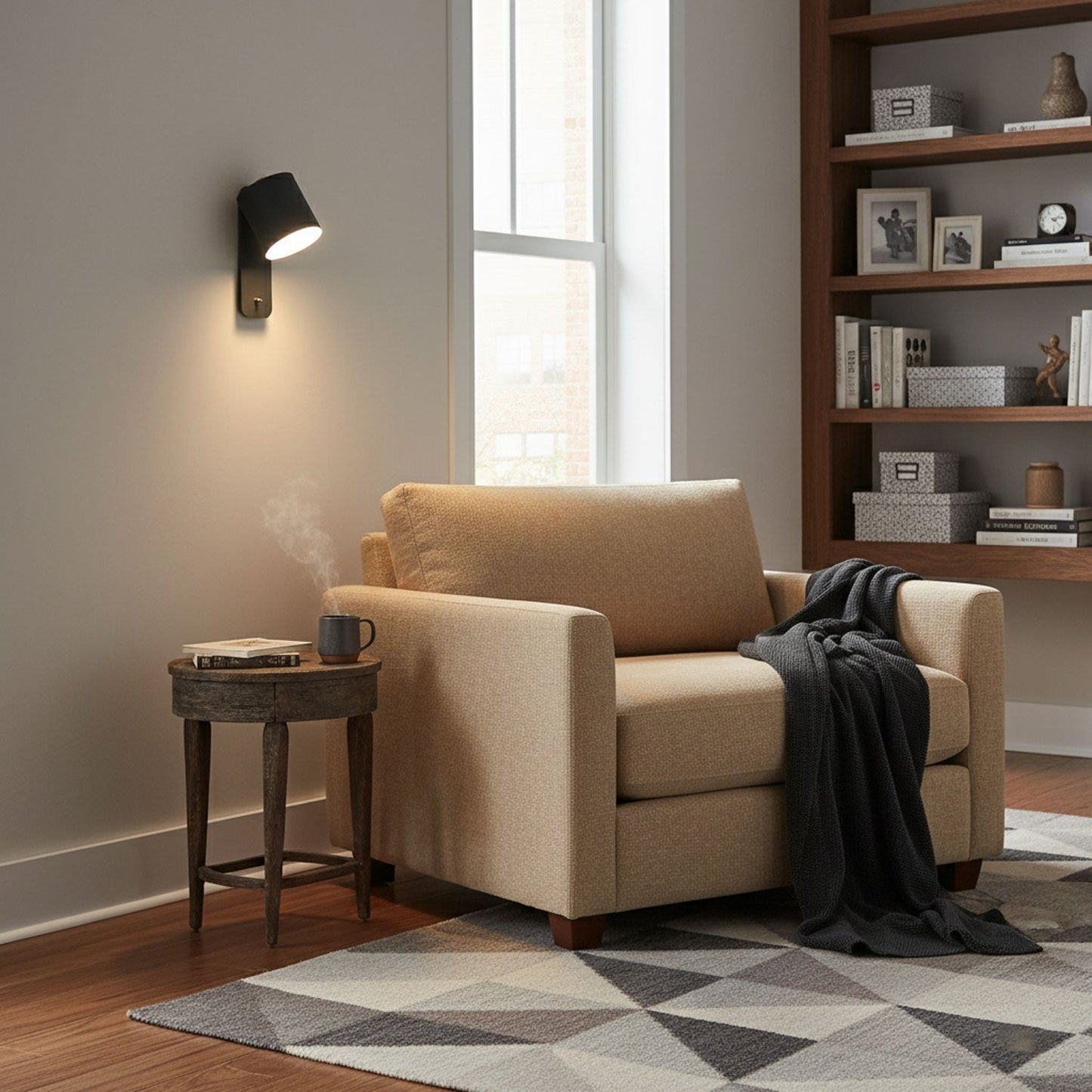 Giro Legno | Draaibare Cilinder Wandlamp – 350° Verstelbaar – Metaal & Hout