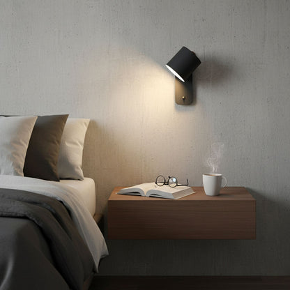 Giro Legno | Draaibare Cilinder Wandlamp – 350° Verstelbaar – Metaal & Hout
