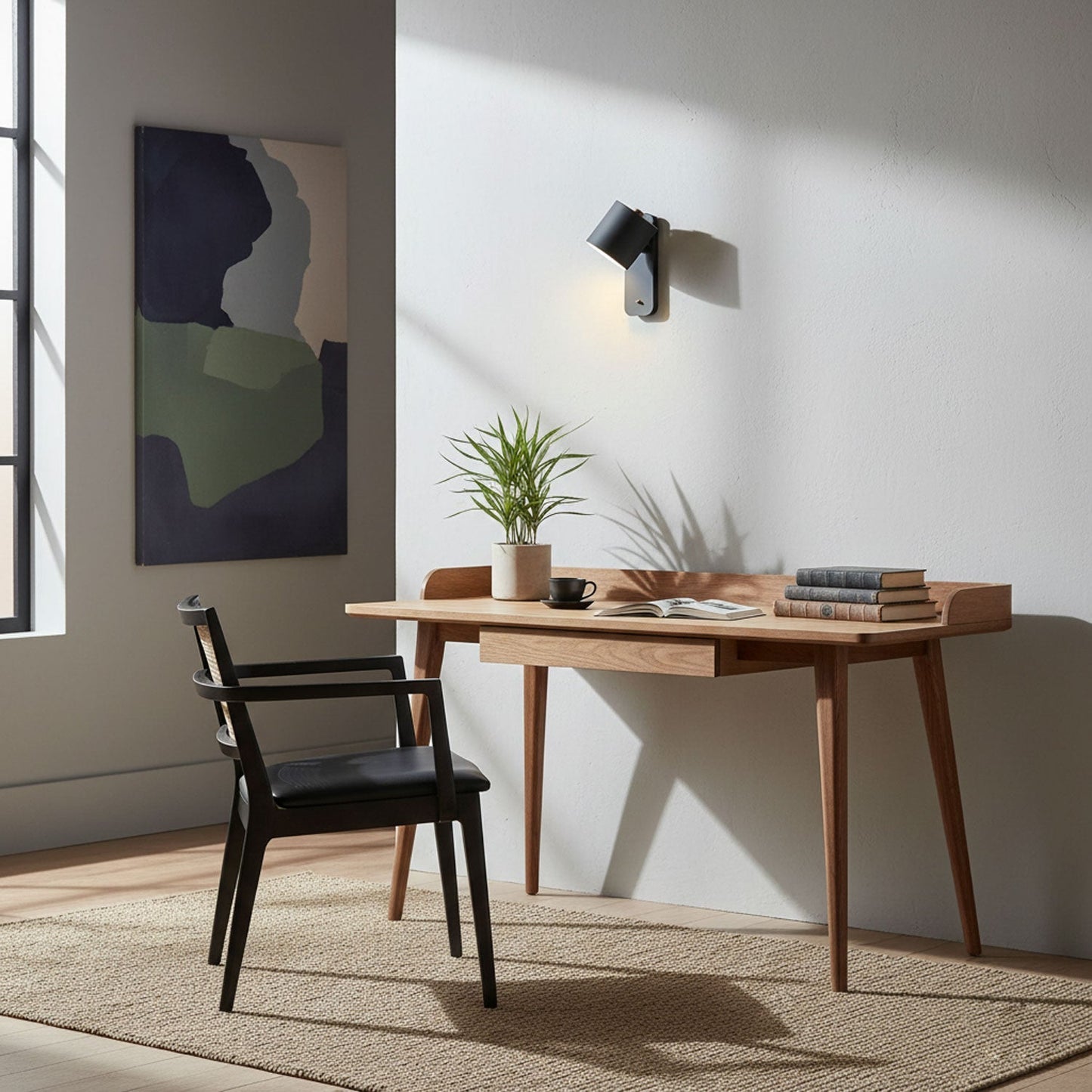 Giro Legno | Draaibare Cilinder Wandlamp – 350° Verstelbaar – Metaal & Hout