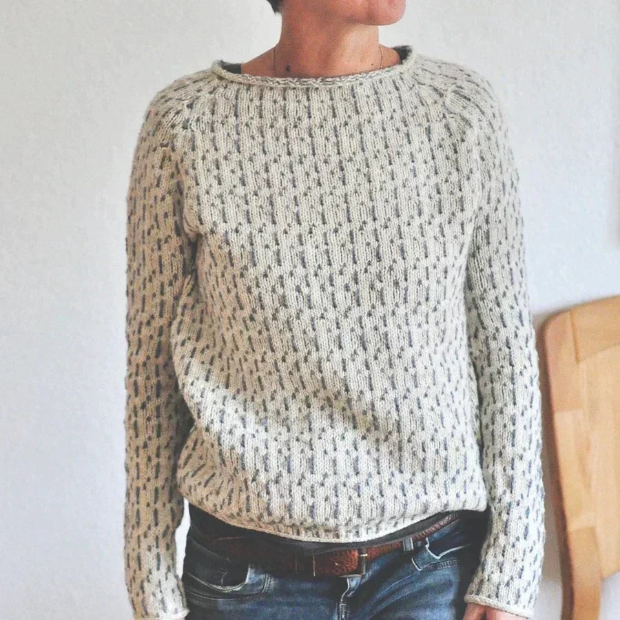 Women’s Knitted Sweater with Boat Neck