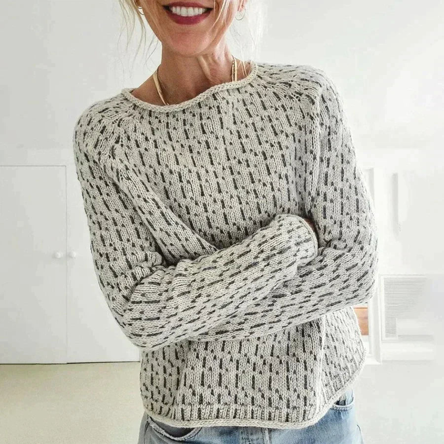 Women’s Knitted Sweater with Boat Neck