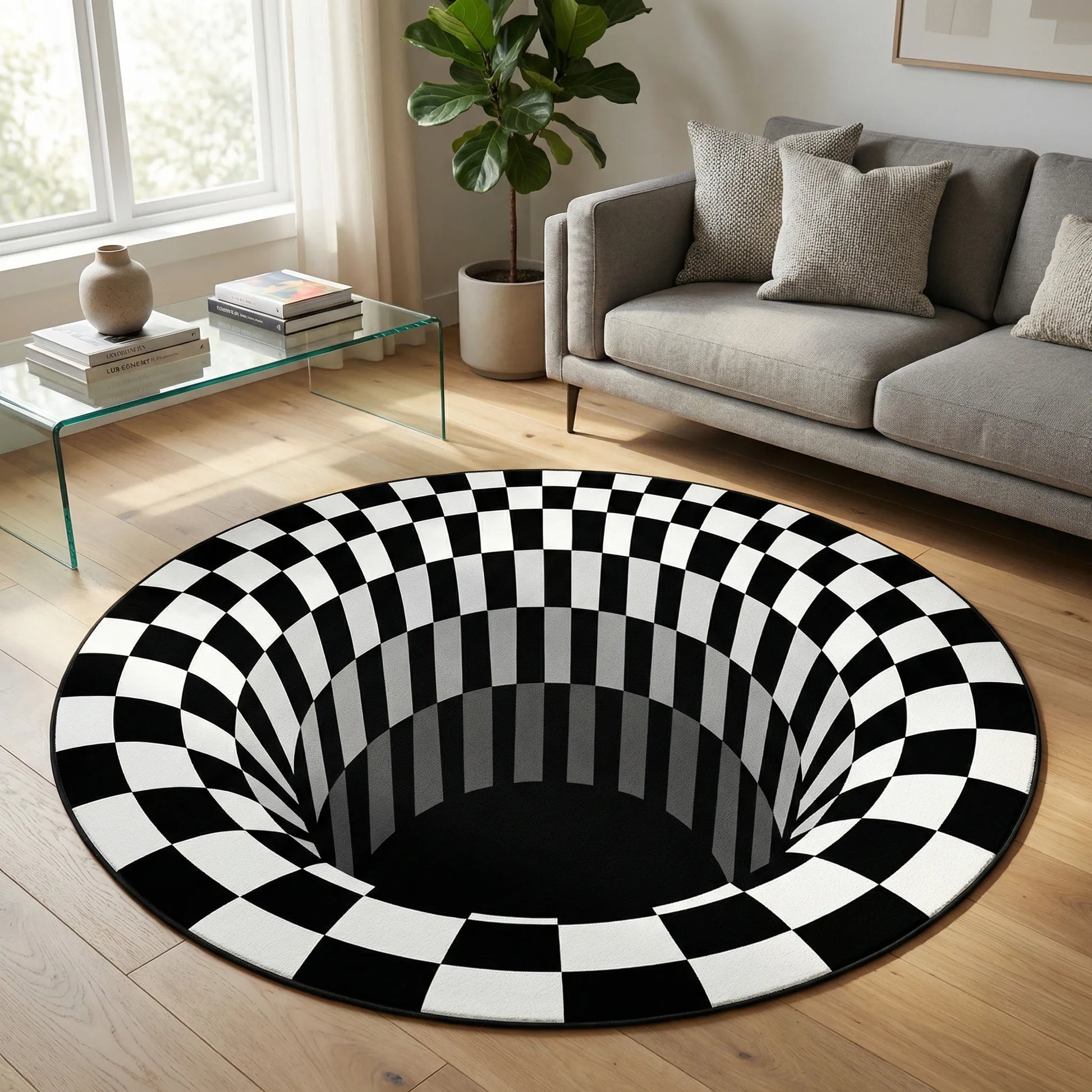 Round Optical Illusion Rug - Vortique