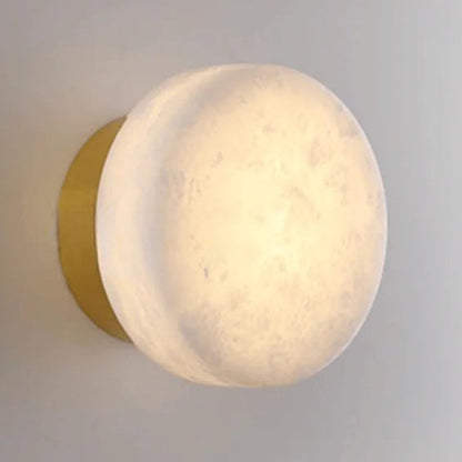 LuxRoyale Luxury Spanish Natural Marble Circular Wall Lamp