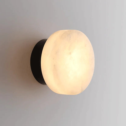LuxRoyale Luxury Spanish Natural Marble Circular Wall Lamp