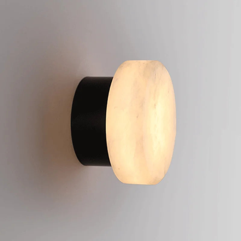 LuxRoyale Luxury Spanish Natural Marble Circular Wall Lamp