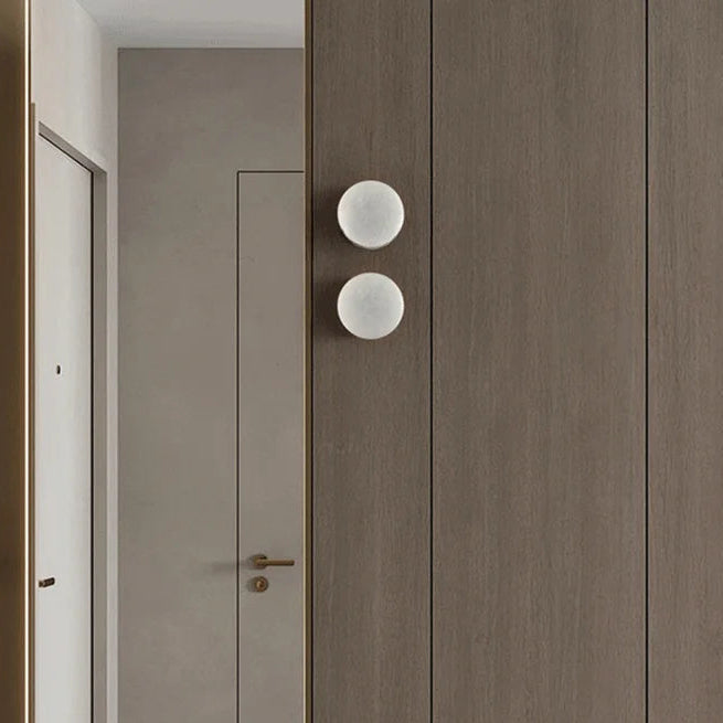 LuxRoyale Luxury Spanish Natural Marble Circular Wall Lamp