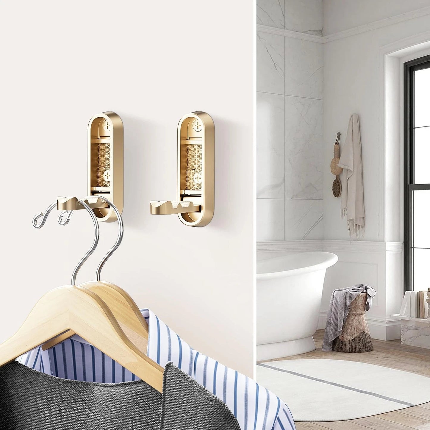 Royallure Foldable Wall Coat Hook - Space-Saving Zinc Alloy Design for Organized Living 8