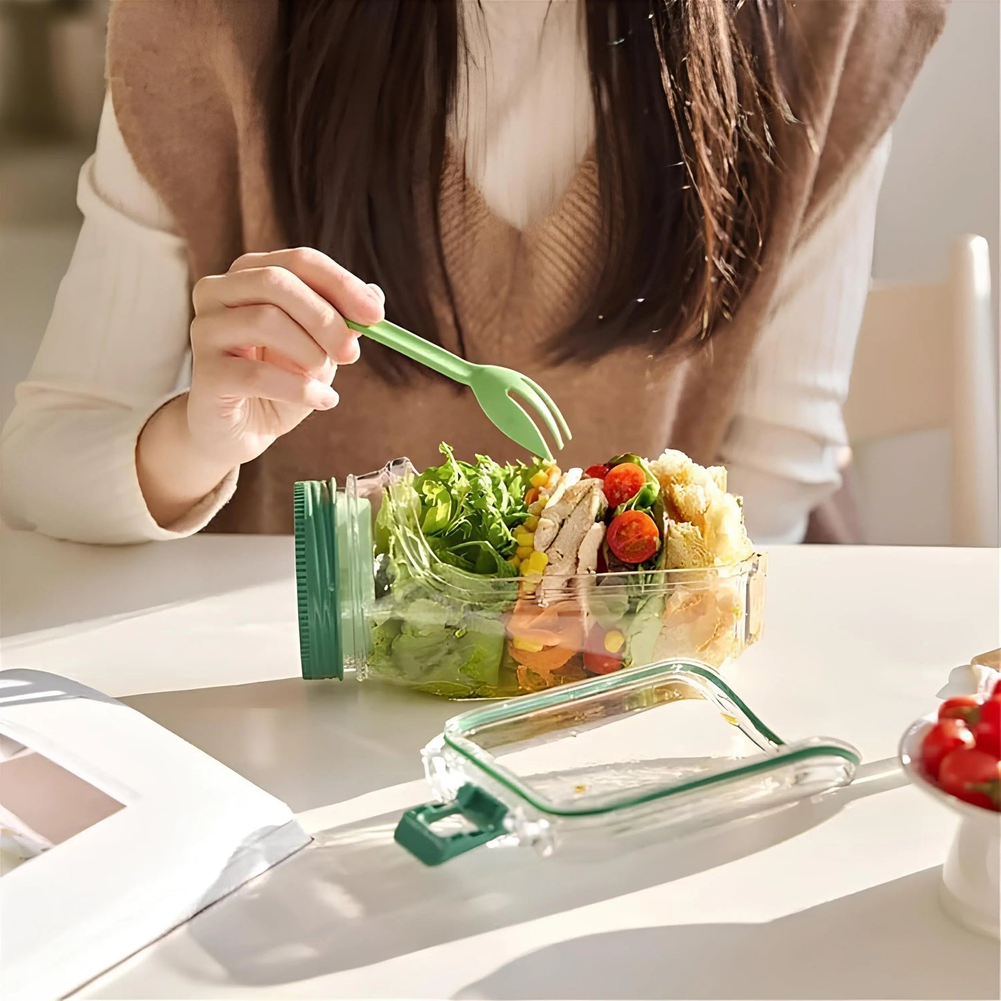 Royallure Salad Shaker Jar with Built-In Dressing Cup for Fresh On-the-Go Meals 1