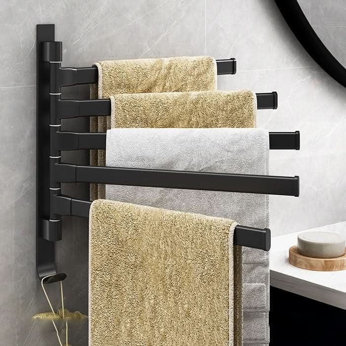 Royallure Towel Rack for Bathroom, 5-Arm Towel Organizer in Matte Black Finish 1
