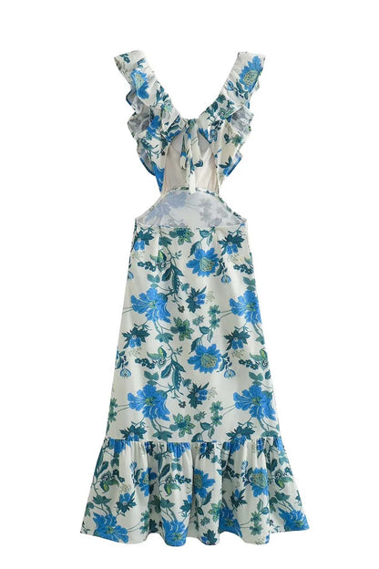 Jamie | Floral Elegant Ruffle Maxi Dress