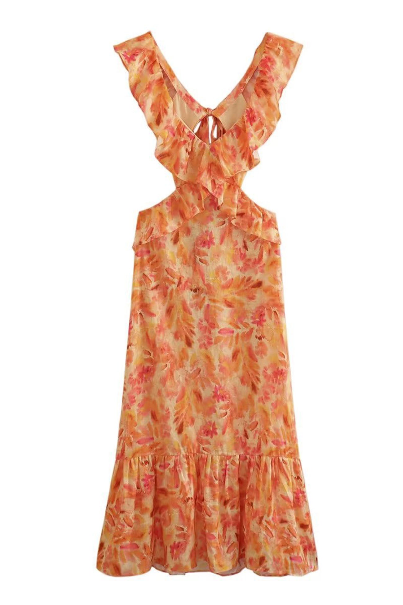 Jamie | Floral Elegant Ruffle Maxi Dress