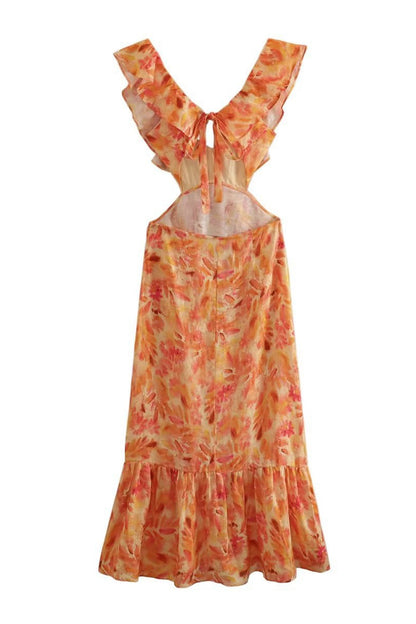 Jamie | Floral Elegant Ruffle Maxi Dress