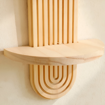 Moderna Geometriska Vägghyllor i Trä, 35cm