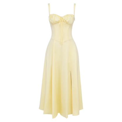 Ryan | Women Slip Dress Sweetheart Neck Spaghetti Straps Side Slit Front Tie
