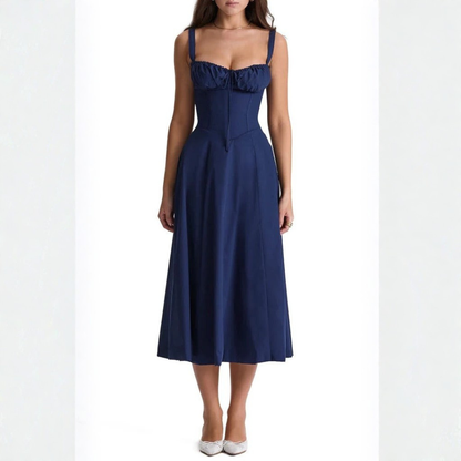 Ryan | Women Slip Dress Sweetheart Neck Spaghetti Straps Side Slit Front Tie